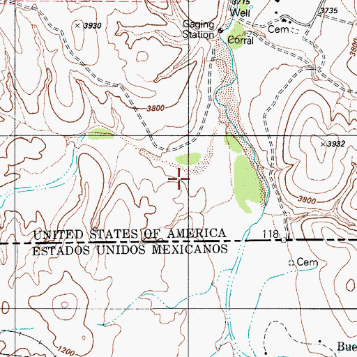 Topographic Map of Brickwood Canyon, AZ