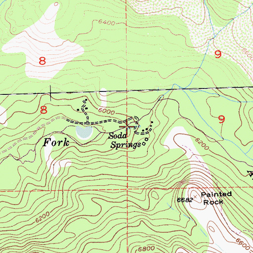 Topographic Map of Soda Springs, CA