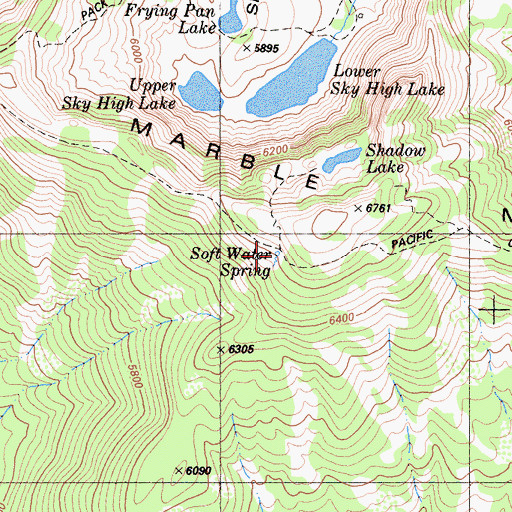 Topographic Map of Soft Water Spring, CA