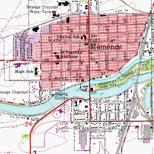 Topographic Map of Riverside Ambulance, IL