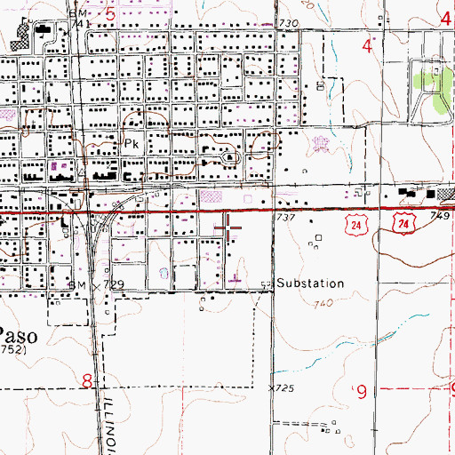 Topographic Map of El Paso Emergency Squad, IL
