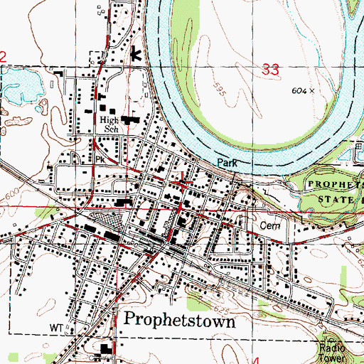 Topographic Map of Prophetstown Ambulance Services, IL