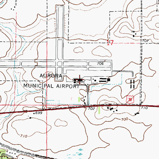 Topographic Map of AeroCare Air Ambulance Service, IL