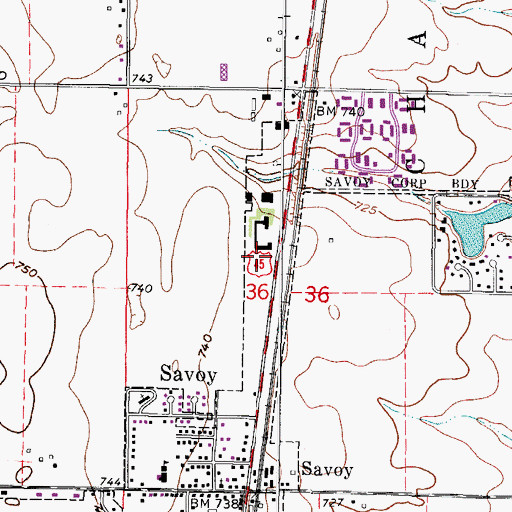 Topographic Map of Professional Ambulance Service, IL