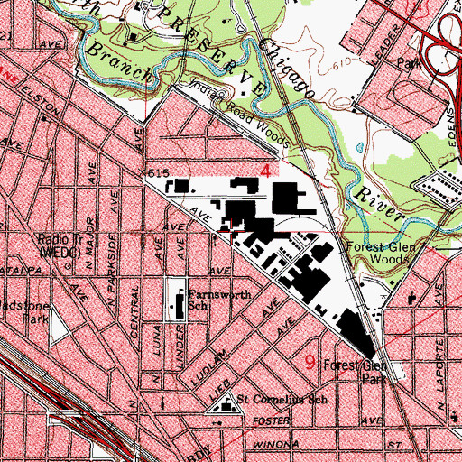 Topographic Map of Advance Ambulance, IL