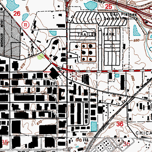 Topographic Map of Advantage Ambulance, IL