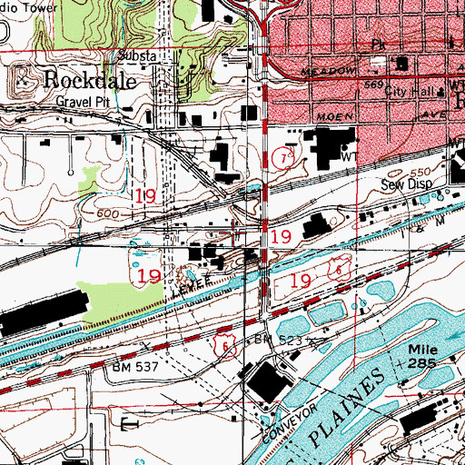Topographic Map of Med - Care Ambulance Service, IL