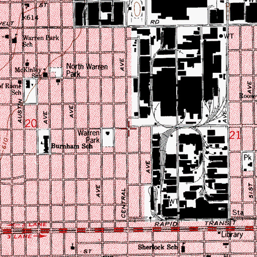 Topographic Map of Metro Paramedic Services, IL