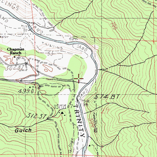 Topographic Map of Soldier Creek, CA