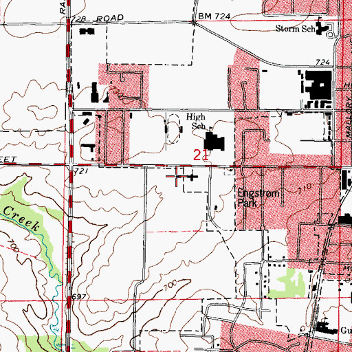 Topographic Map of Tri - City Ambulance - Batavia 2, IL