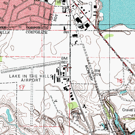 Topographic Map of Elgin Medi - Transport, IL