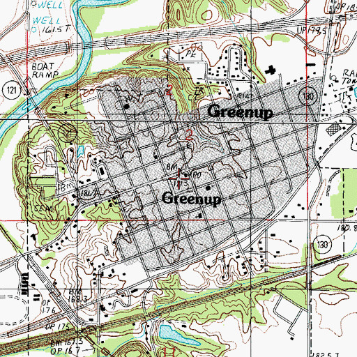 Topographic Map of Greenup Area Ambulance Service, IL