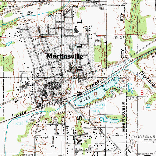Topographic Map of Clark County Ambulance Service, IL