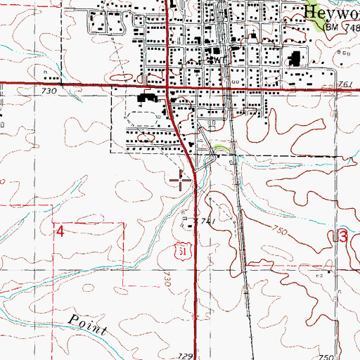 Topographic Map of Heyworth Ambulance Service, IL