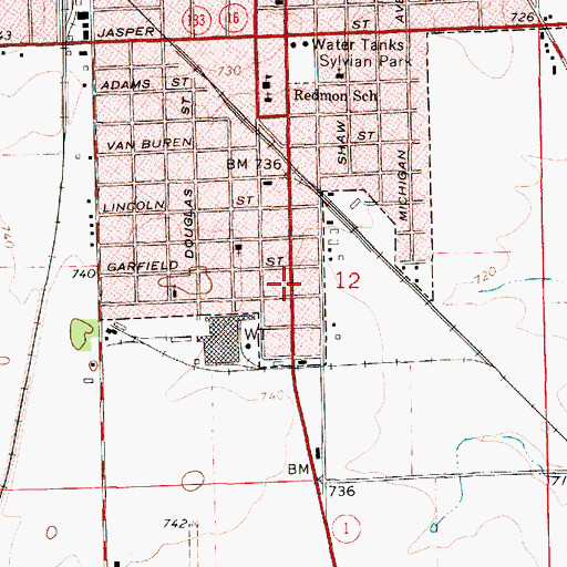 Topographic Map of Edgar County Special Service Area Ambulance, IL