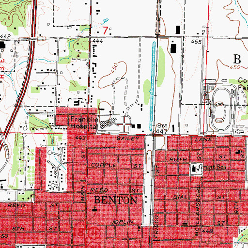 Topographic Map of Mercy Regional Health System, IL