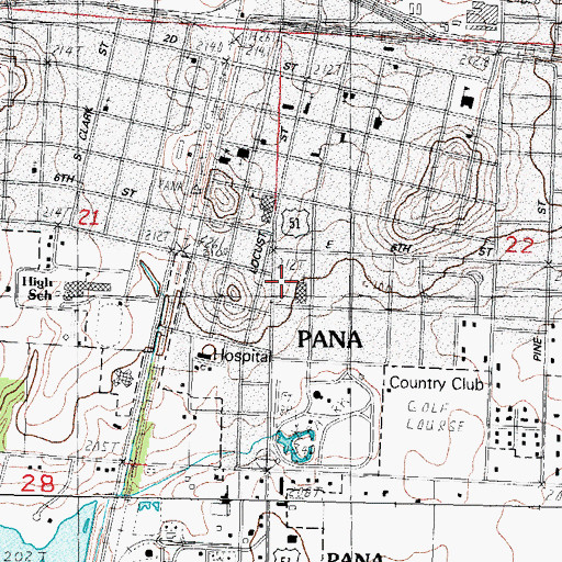 Topographic Map of Das Pana Ambulance Service, IL