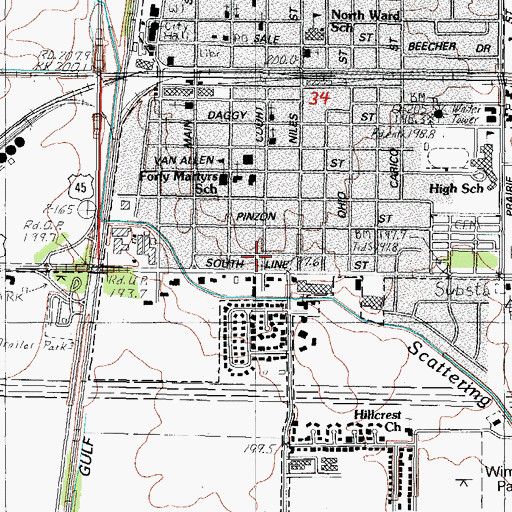 Topographic Map of Carle Health Care Ambulance, IL
