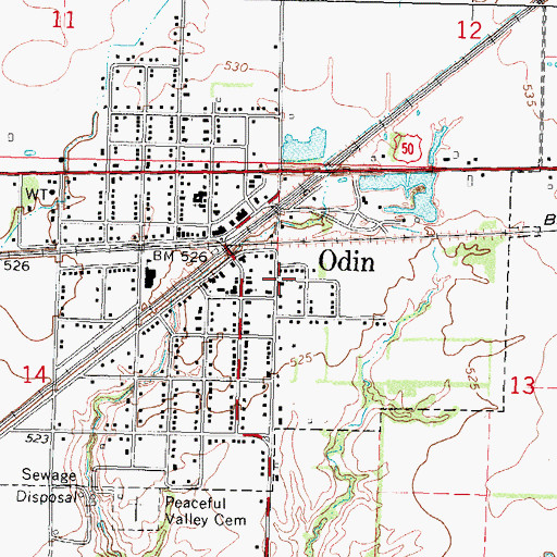 Topographic Map of Marion County Emergency Medical Services, IL