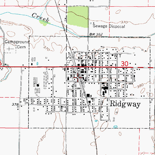 Topographic Map of Gallatin County Ambulance Service, IL