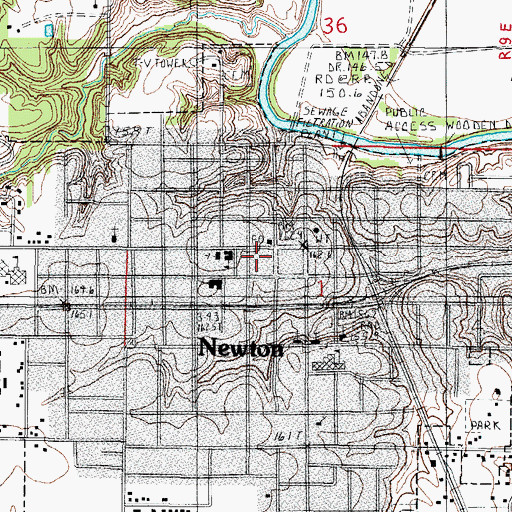 Topographic Map of Jasper County Ambulance Service, IL