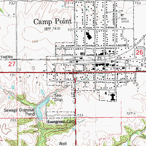 Topographic Map of Adams County Ambulance Emergency Medical Services, IL