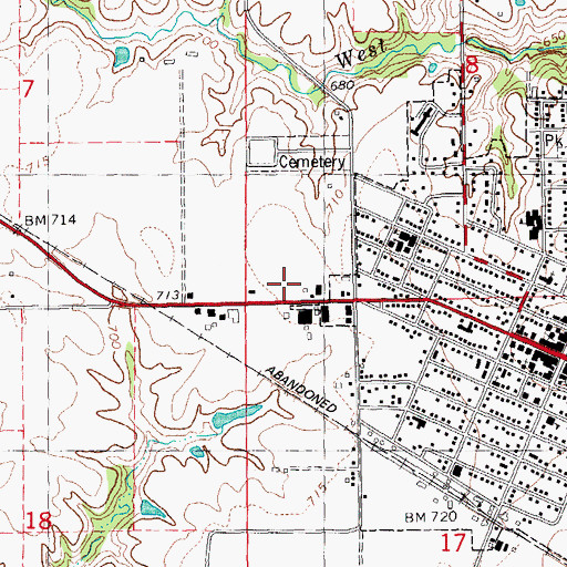 Topographic Map of Brown County Ambulance Service, IL