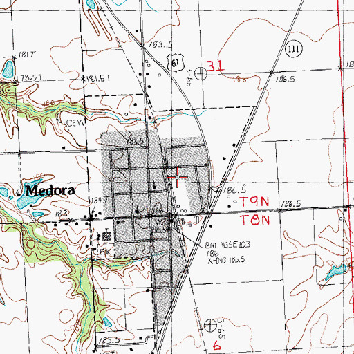 Topographic Map of Area Ambulance Service, IL
