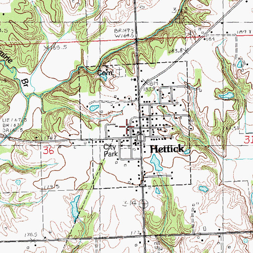 Topographic Map of Northwestern Area Ambulance and Rescue Service, IL