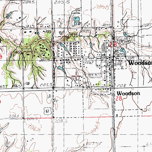 Topographic Map of Murrayville - Woodson Emergency Medical Services, IL