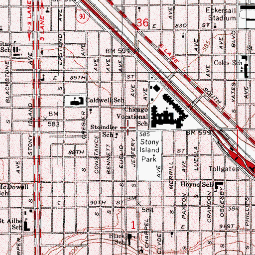 Topographic Map of First Response Emergency Medical Services, IL