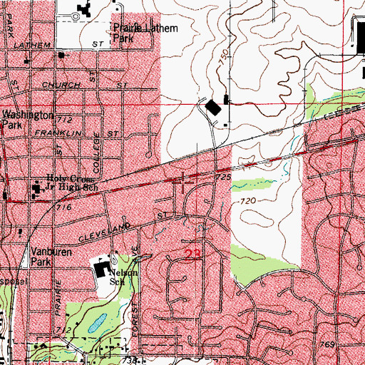 Topographic Map of Tri - City Ambulance - Batavia 1, IL