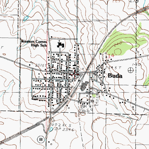 Topographic Map of Buda Rescue Squad, IL