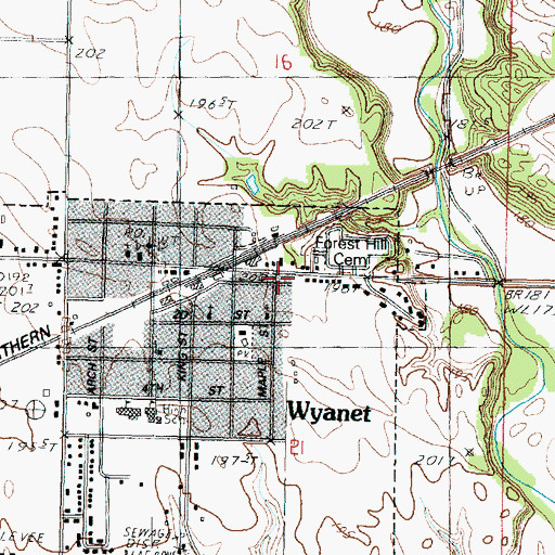 Topographic Map of Wyanet Rescue Squad, IL