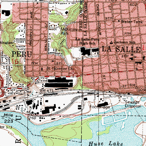 Topographic Map of Peru Volunteer Ambulance Service, IL