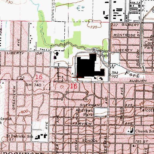 Topographic Map of Ambulance Service, IL