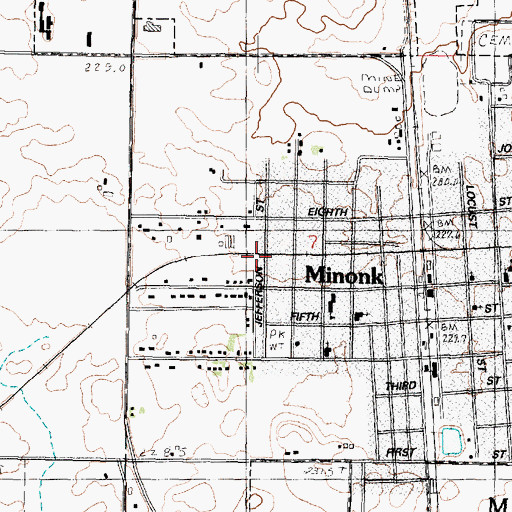 Topographic Map of Minonk Emergency Squad, IL