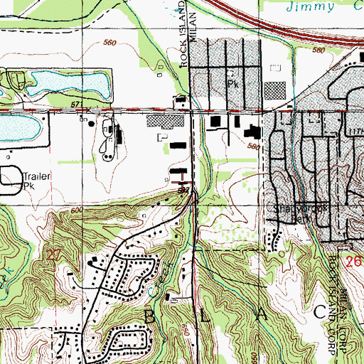 Topographic Map of Trinity Ambulance Service, IL