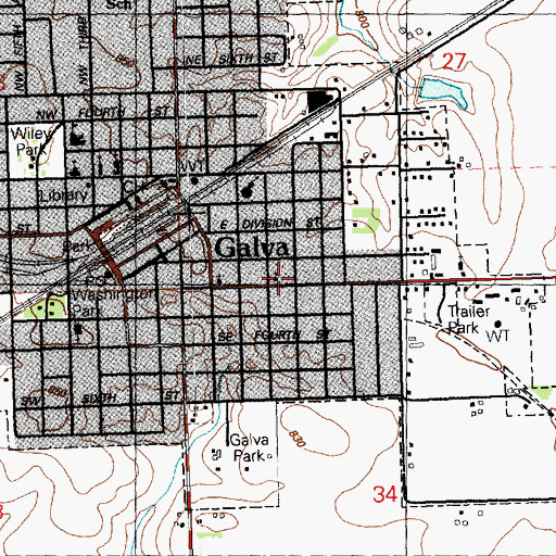 Topographic Map of Galva Bishop Hills Emergency Medical Services, IL