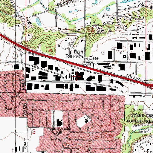 Topographic Map of A - Tec Ambulance, IL