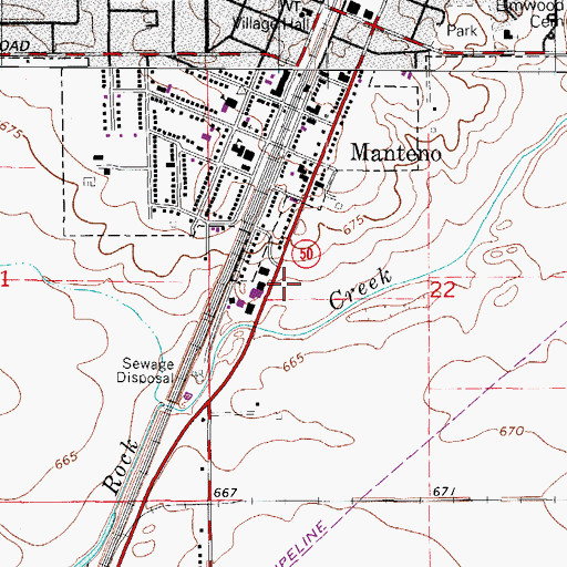 Topographic Map of Martins Ambulance, IL