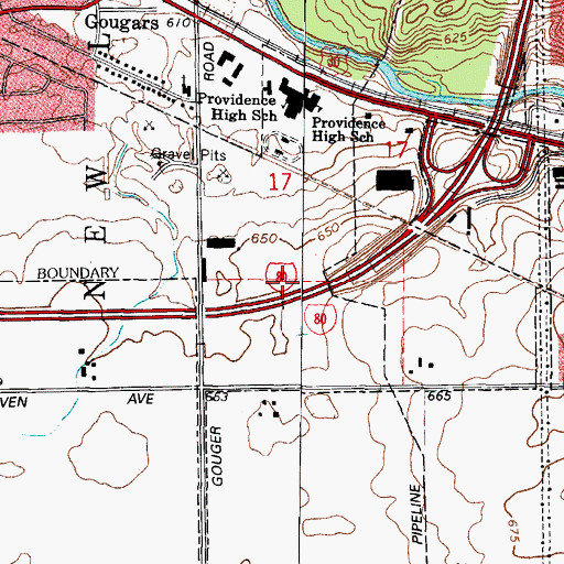 Topographic Map of Kurtz Ambulance Service, IL