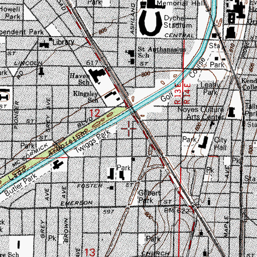 Topographic Map of Superior Air - Ground Ambulance Service, IL