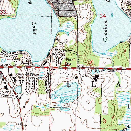 Topographic Map of Lake Villa Fire Protection District Station 2, IL