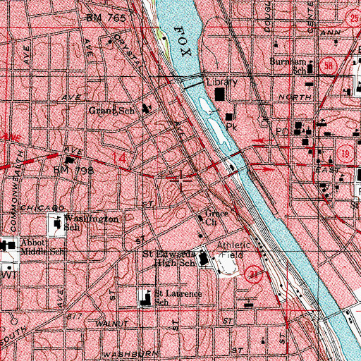 Topographic Map of Elgin Medi - Transport, IL