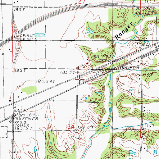 Topographic Map of Lincoln Trail Motosports Park, IL