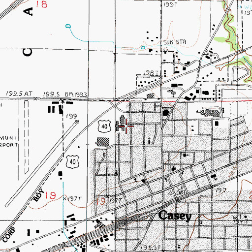 Topographic Map of Clark County Ambulance Service, IL