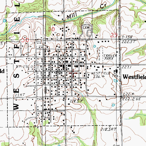 Topographic Map of Clark County Ambulance Service, IL