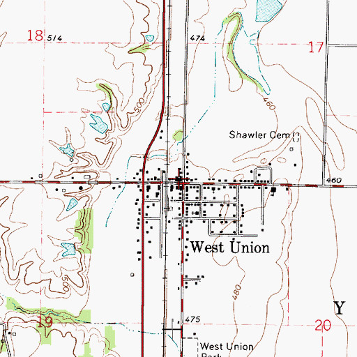 Topographic Map of Clark County Ambulance Service, IL