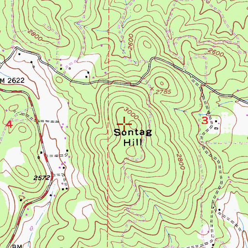 Topographic Map of Sonntag Hill, CA